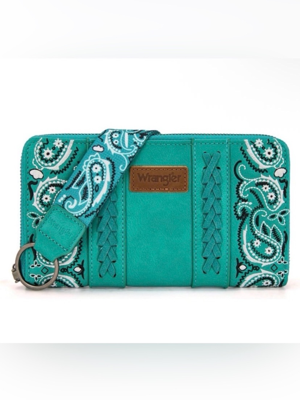 Wrangler Turquoise Paisley Wristlet Wallet